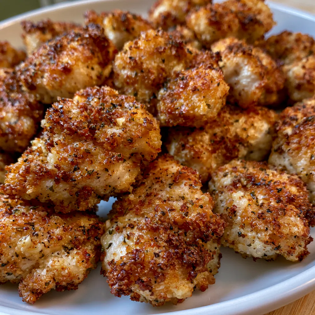 Crispy Garlic Parmesan Air Fryer Chicken Bites