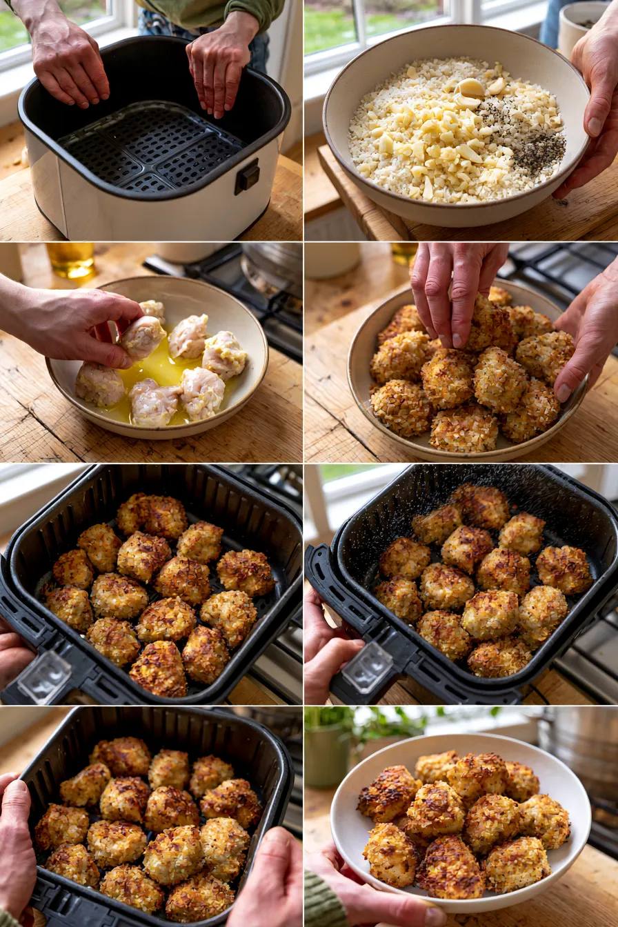 Crispy Garlic Parmesan Air Fryer Chicken Bites