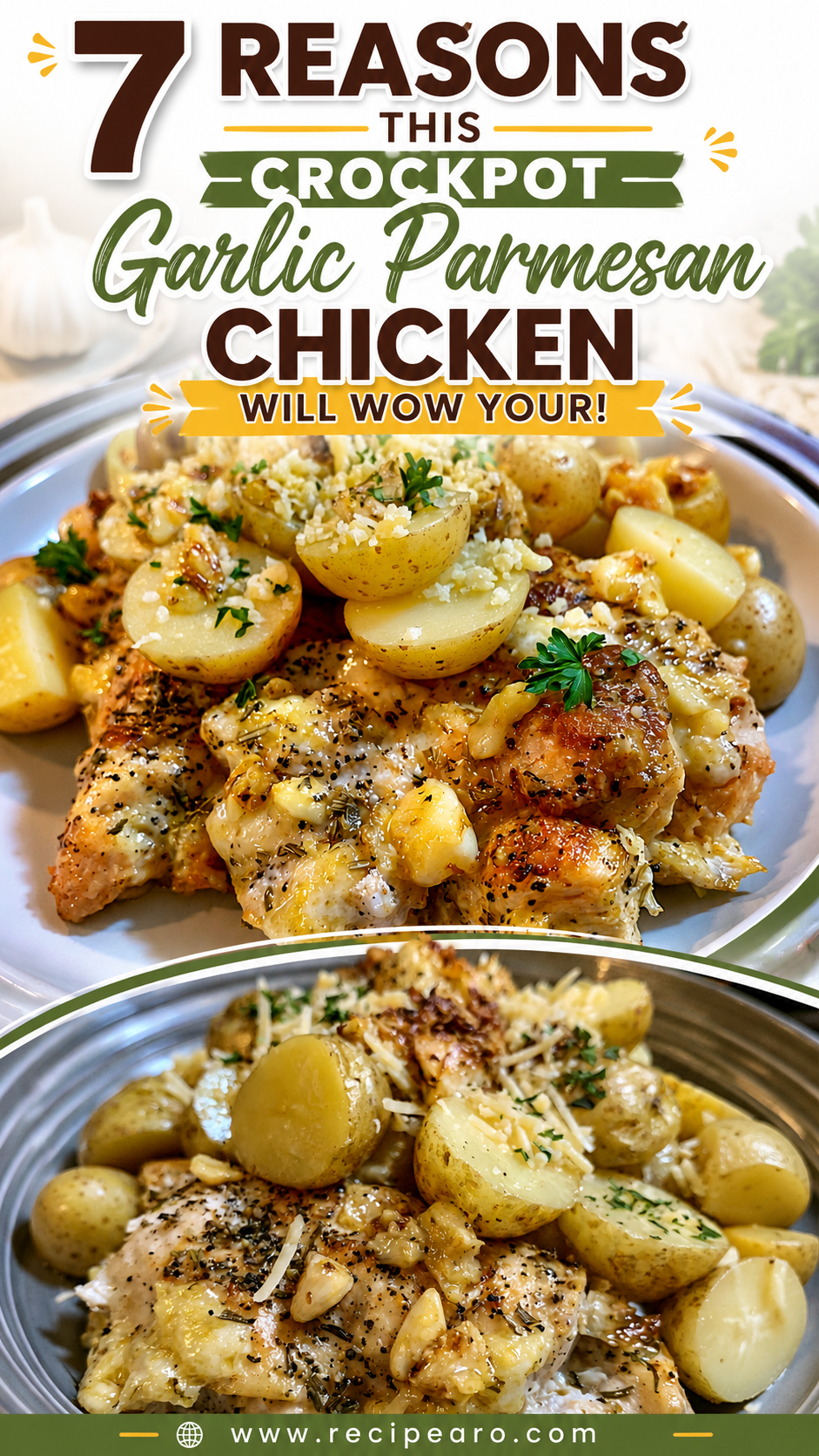 Crockpot Garlic Parmesan Chicken and Potatoes