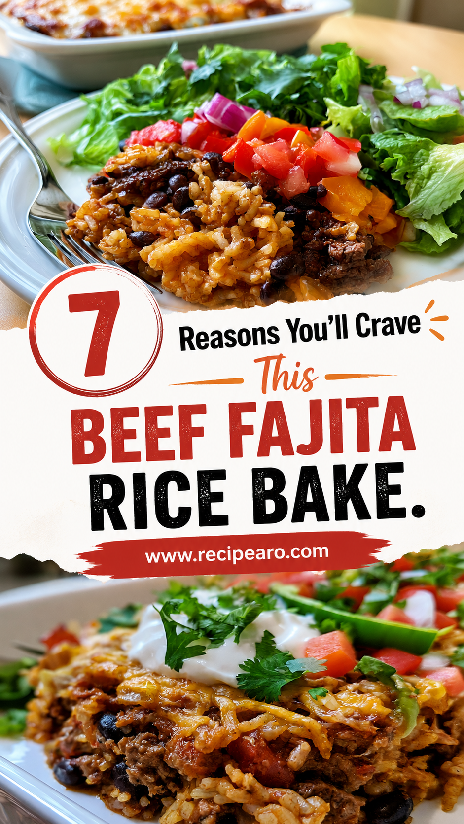 Easy Dump-and-Bake Beef Fajita Rice Bake