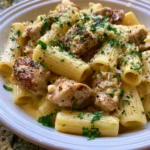 Garlic Butter Chicken With Rigatoni