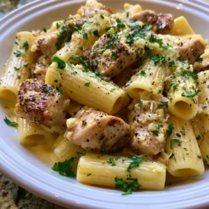 Garlic Butter Chicken With Rigatoni
