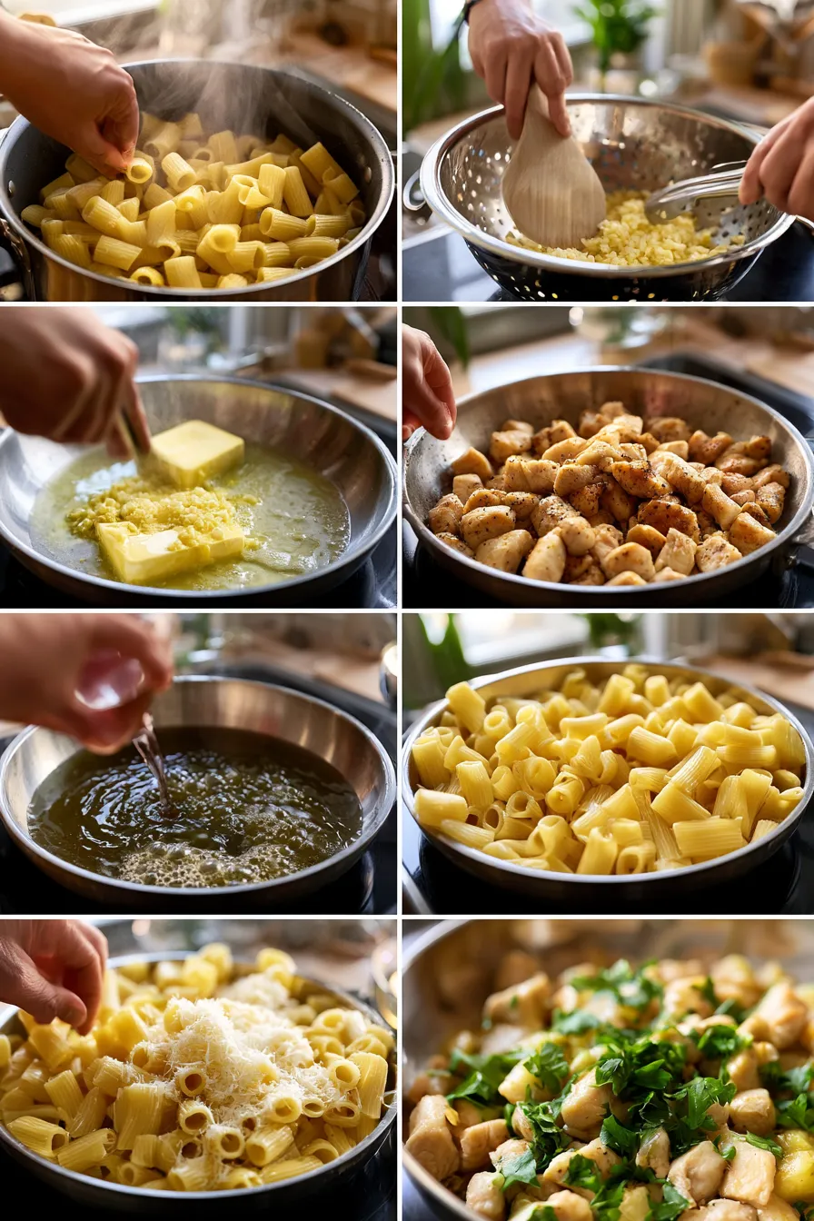 Garlic Butter Chicken With Rigatoni