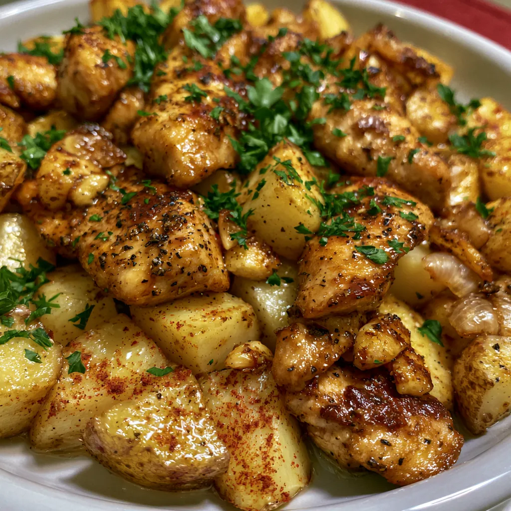 Garlic Butter Chicken and Potatoes Skillet