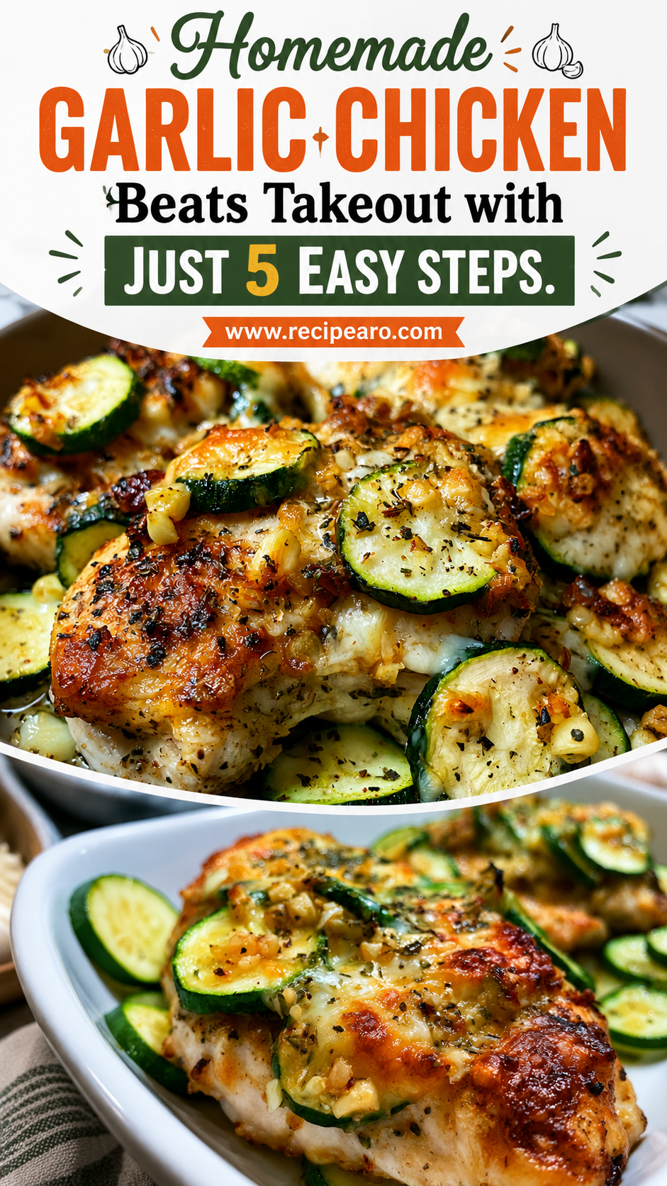 Garlic Chicken Zucchini Bake