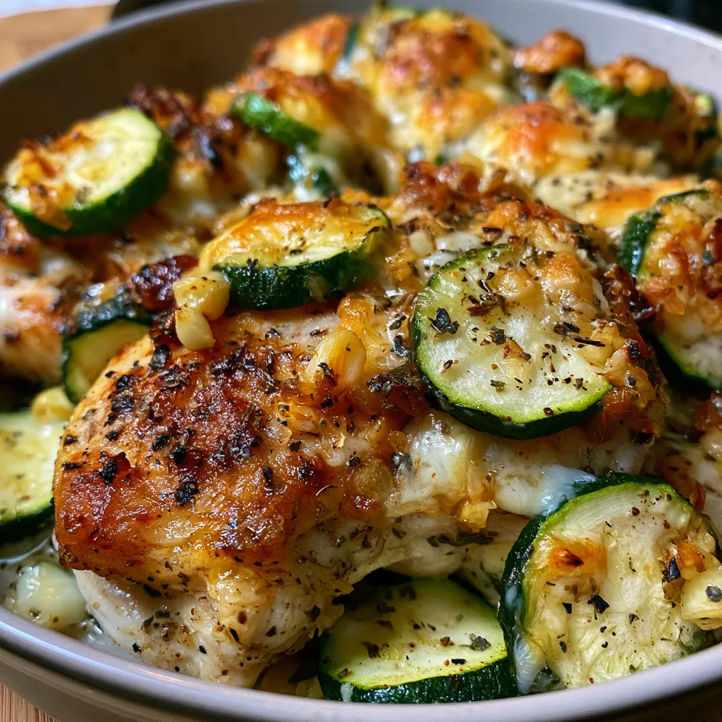 Garlic Chicken Zucchini Bake