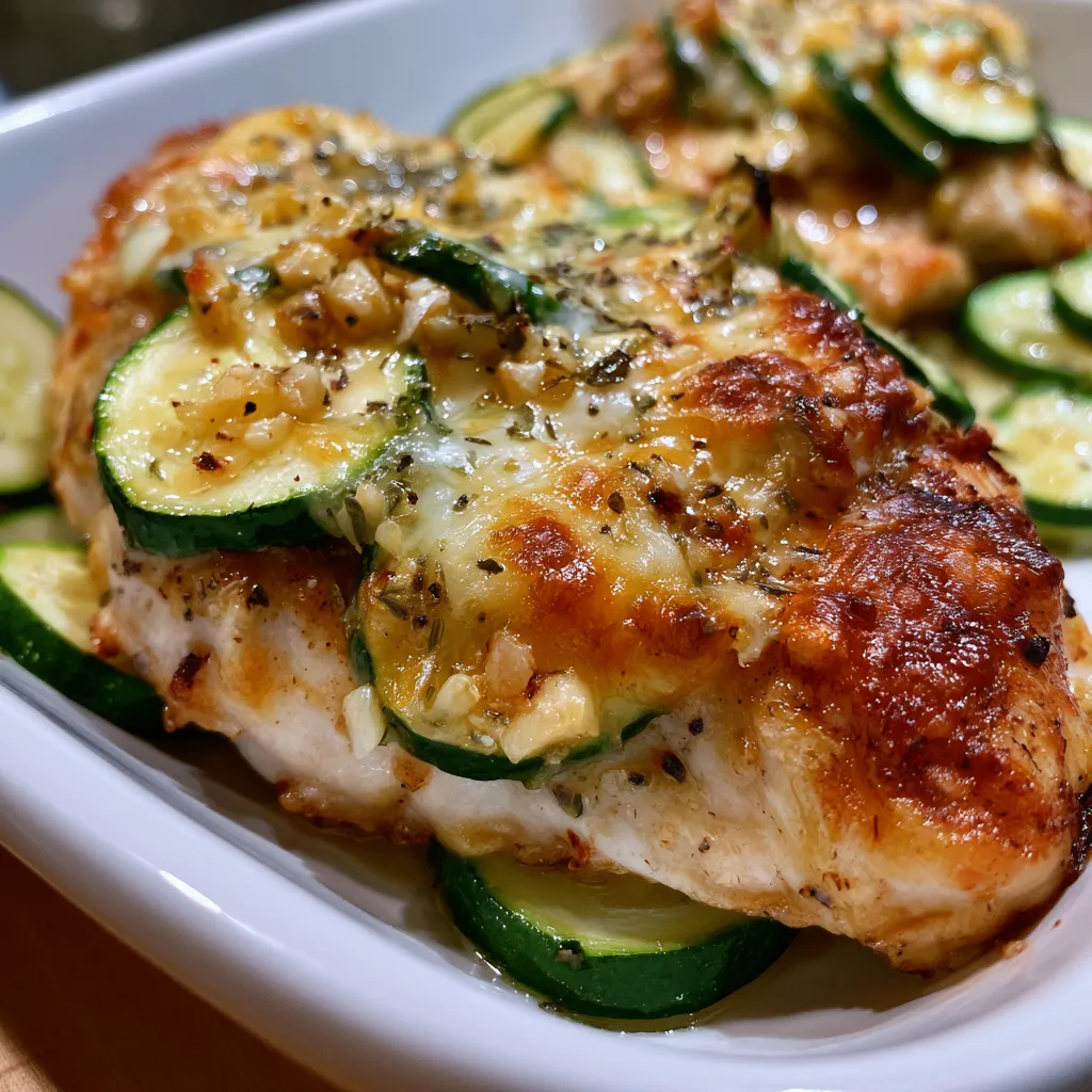 Garlic Chicken Zucchini Bake
