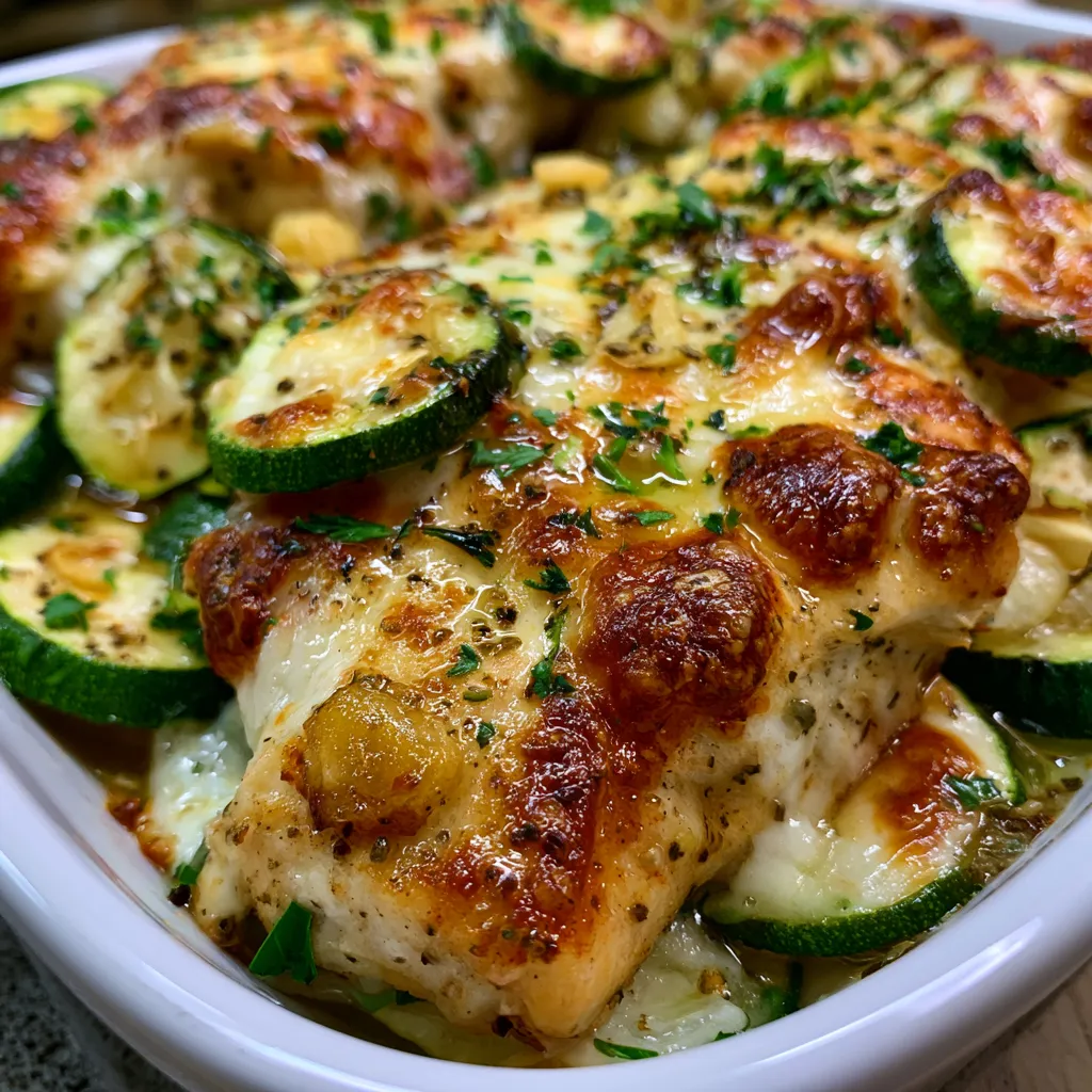 Garlic Chicken Zucchini Bake