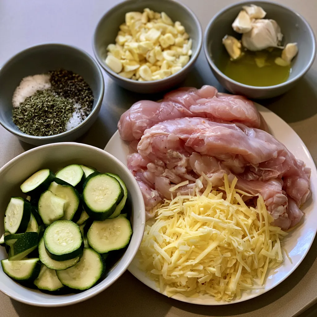 Garlic Chicken Zucchini Bake