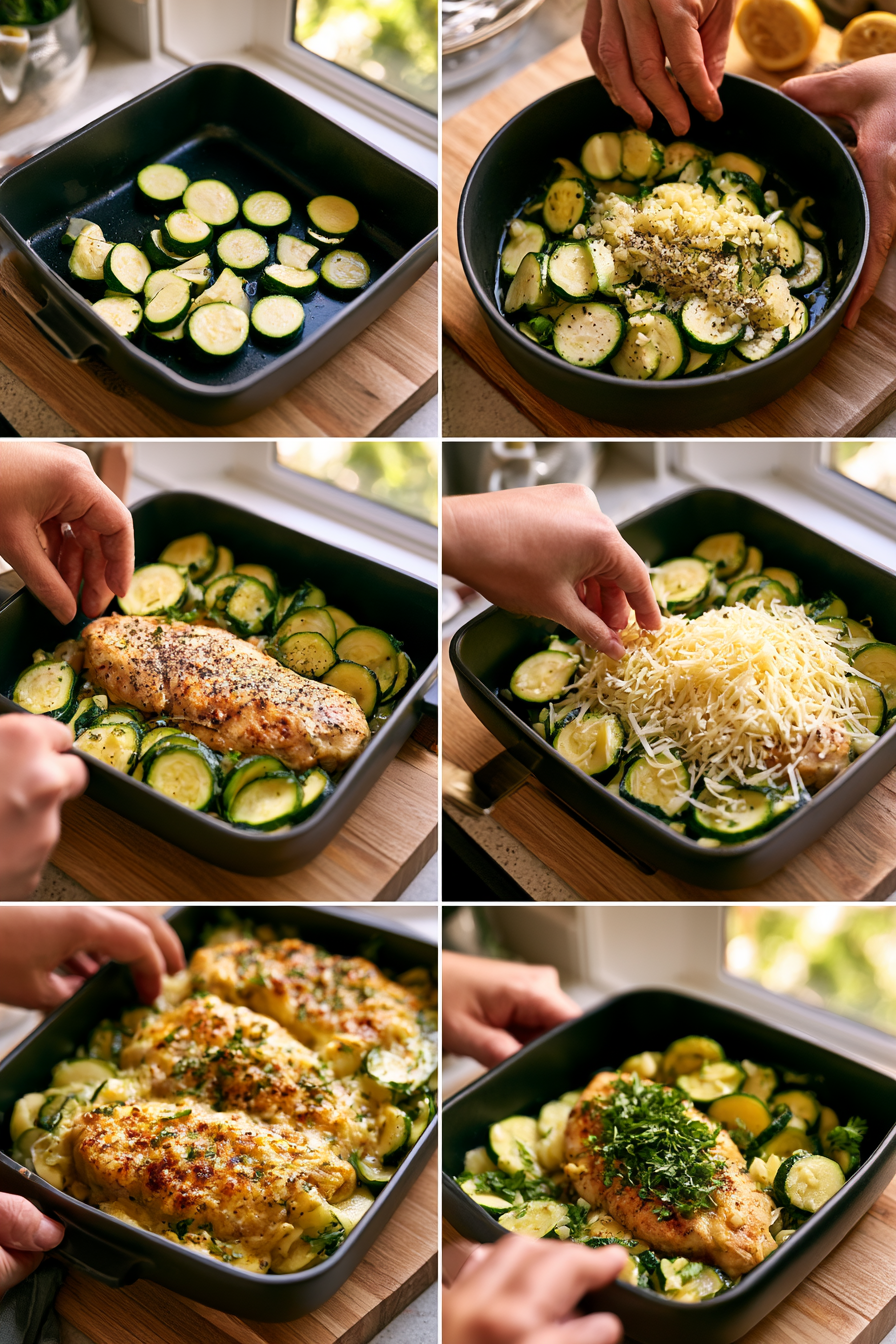 Garlic Chicken Zucchini Bake