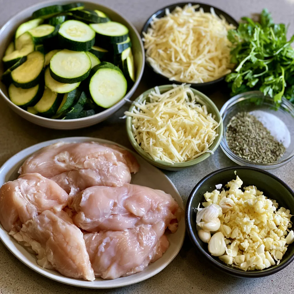 Garlic Chicken Zucchini Bake