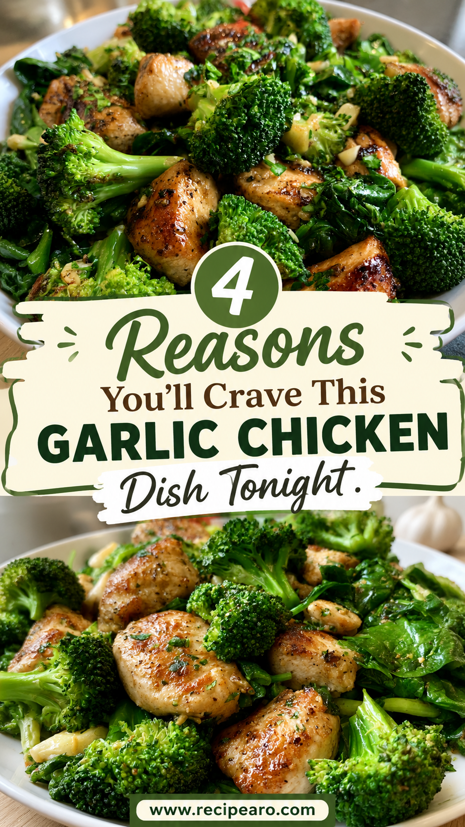 Garlic Chicken with Broccoli and Spinach