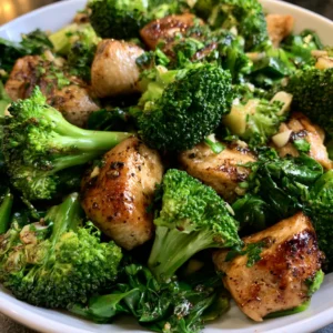 Garlic Chicken with Broccoli and Spinach