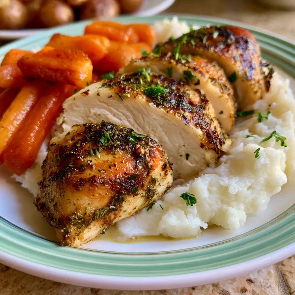 Garlic Herb Chicken with Mashed Potatoes