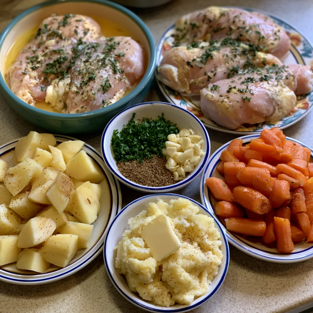 Garlic Herb Chicken with Mashed Potatoes