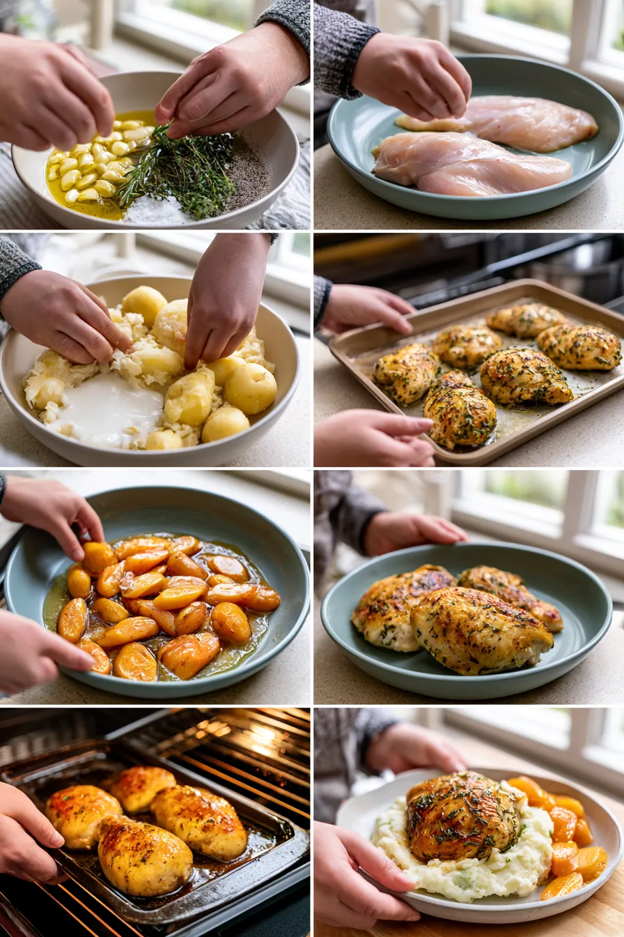 Garlic Herb Chicken with Mashed Potatoes