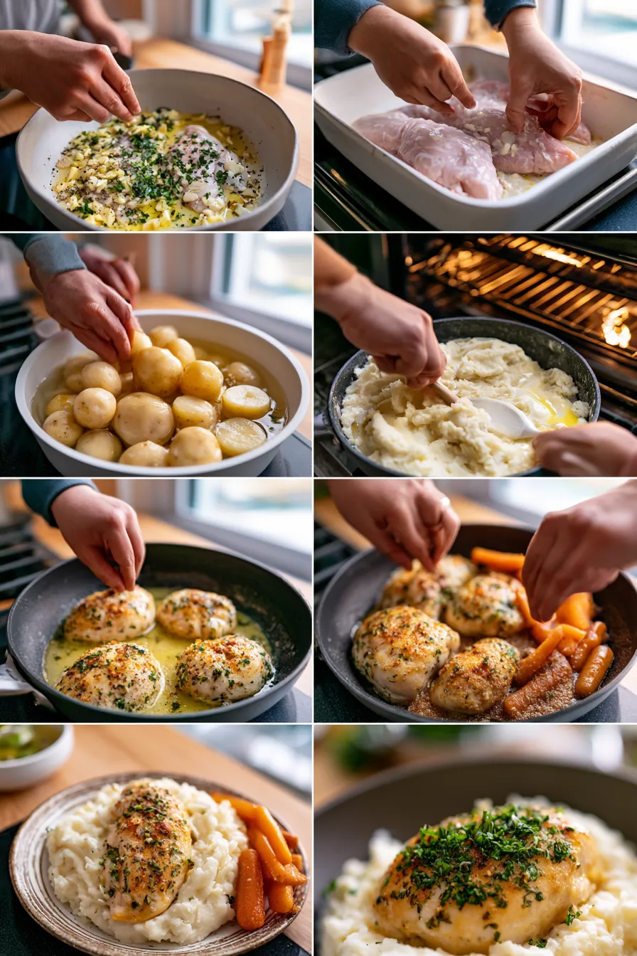 Garlic Herb Chicken with Mashed Potatoes
