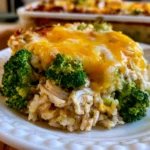 High Protein Chicken Broccoli Rice Casserole