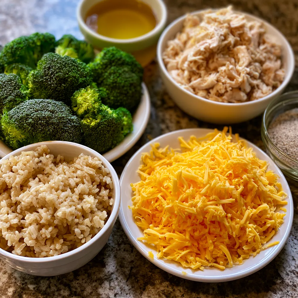 High Protein Chicken Broccoli Rice Casserole