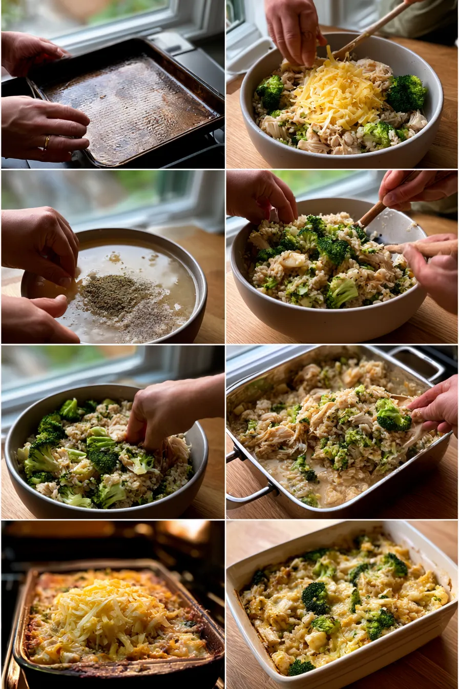 High Protein Chicken Broccoli Rice Casserole