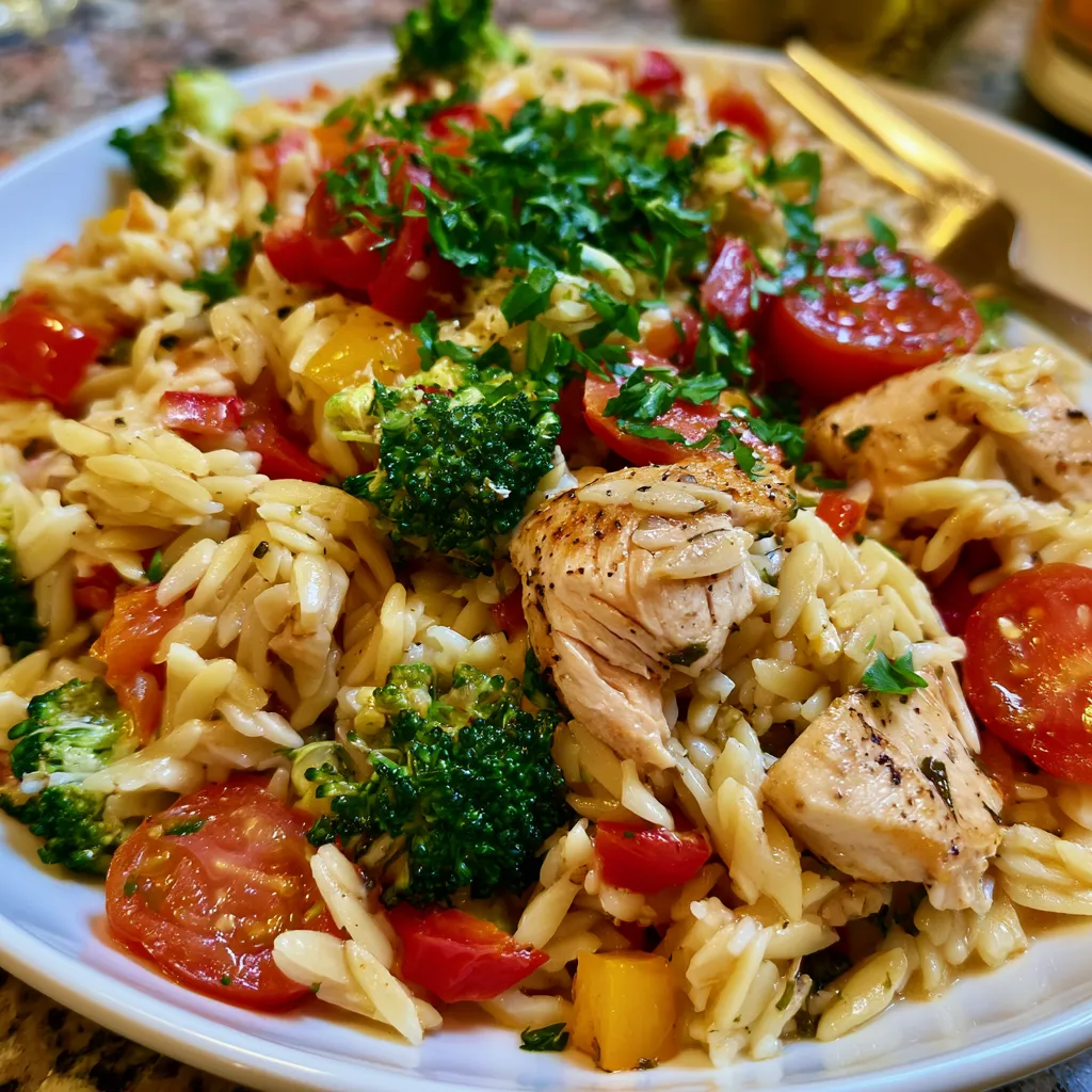 High Protein Chicken Orzo