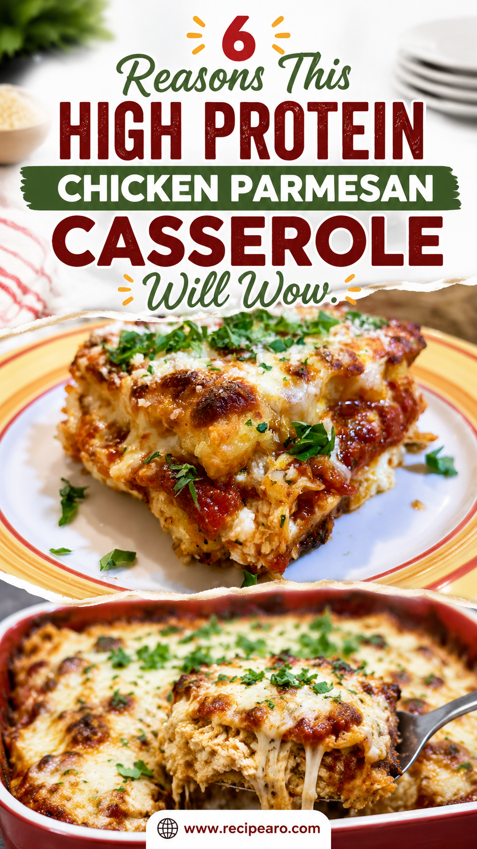 High Protein Chicken Parmesan Casserole