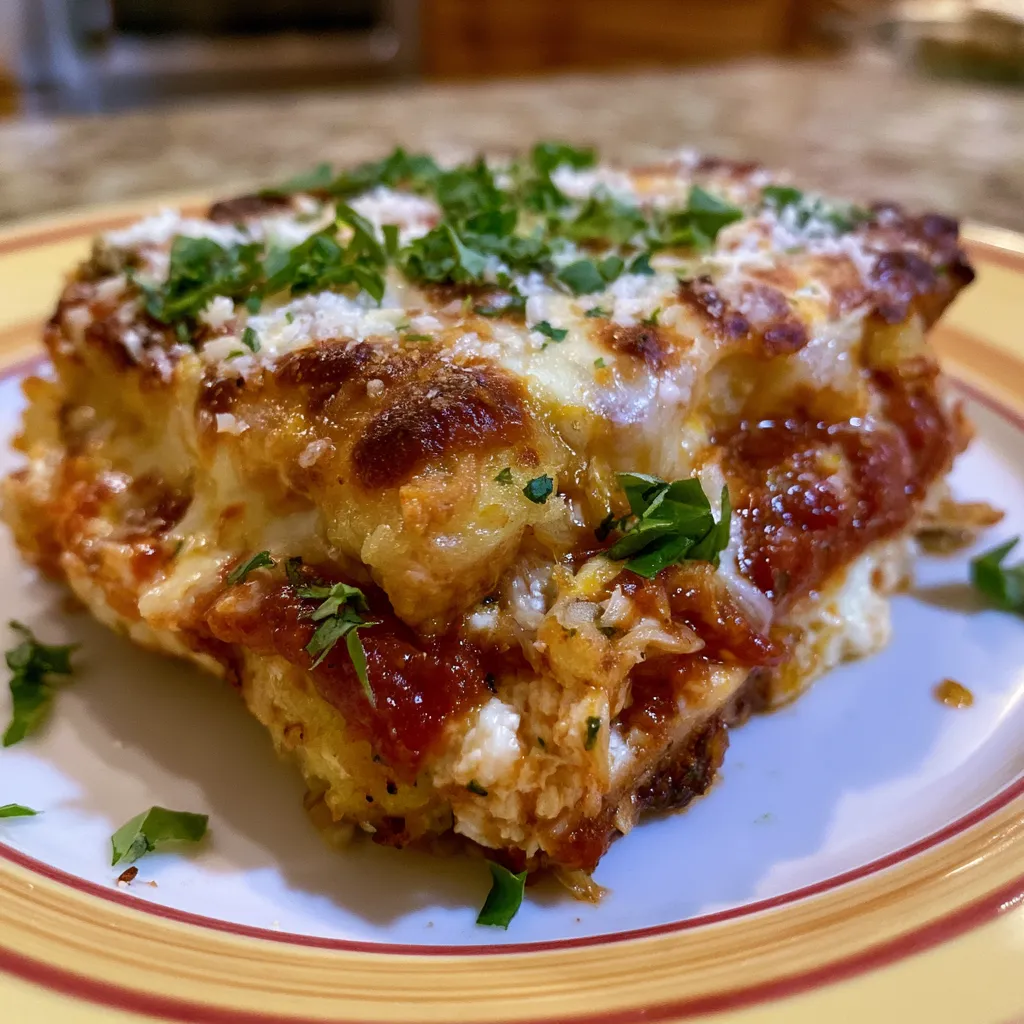 High Protein Chicken Parmesan Casserole