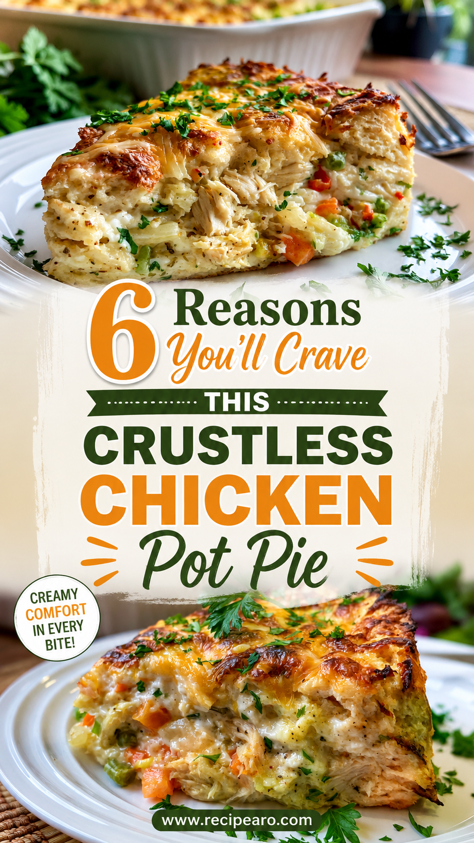 High Protein Crustless Chicken Pot Pie