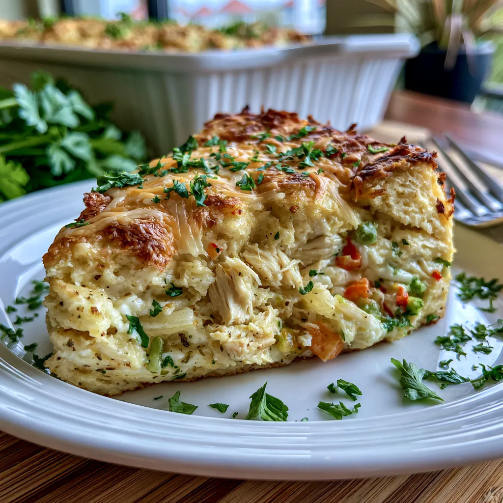 High Protein Crustless Chicken Pot Pie