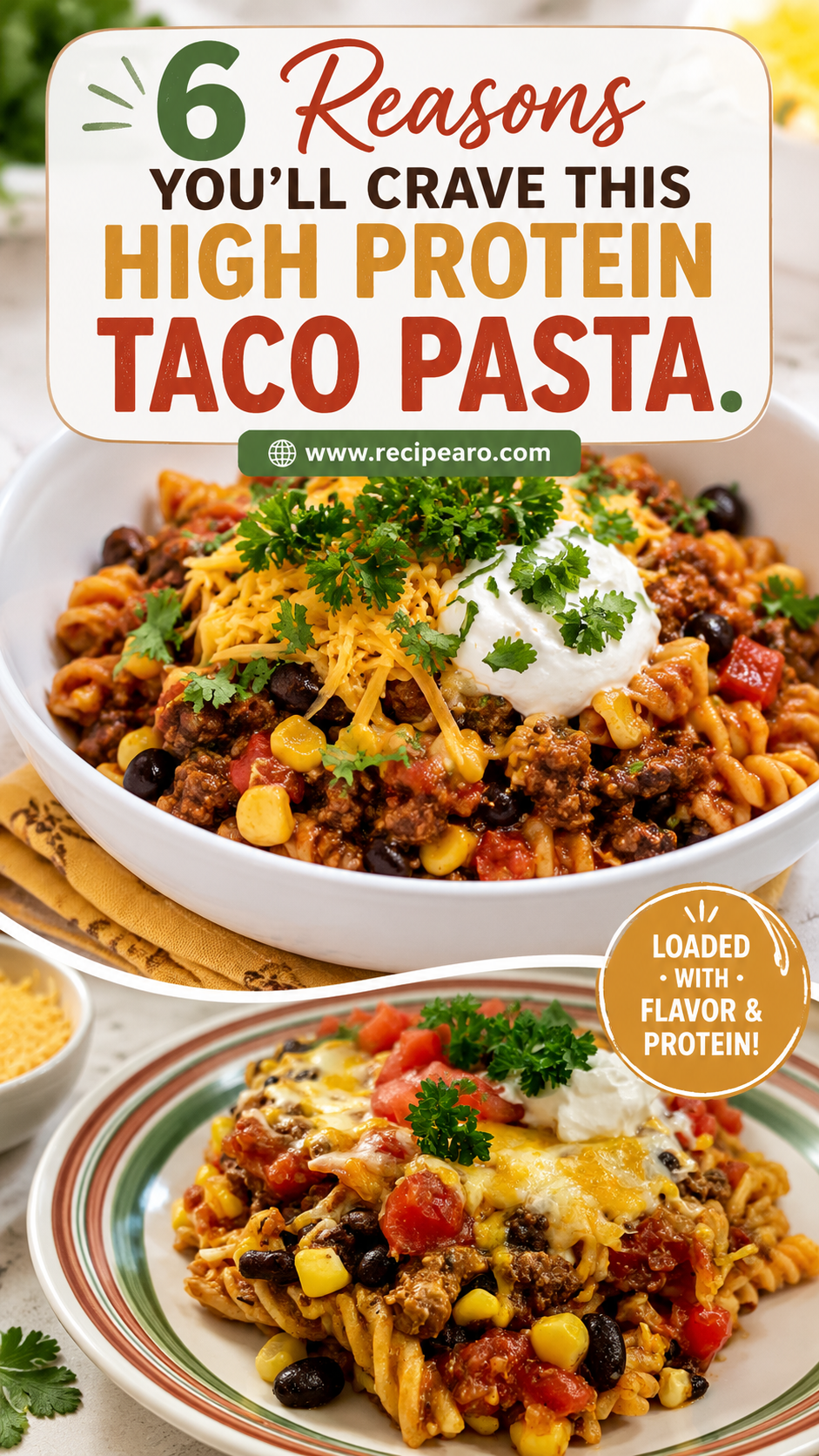 High Protein Taco Pasta