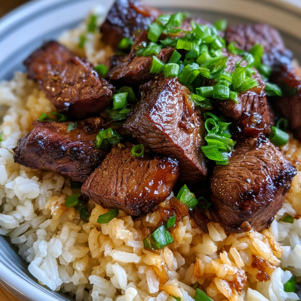 Honey Garlic Butter Steak and Rice Skillet