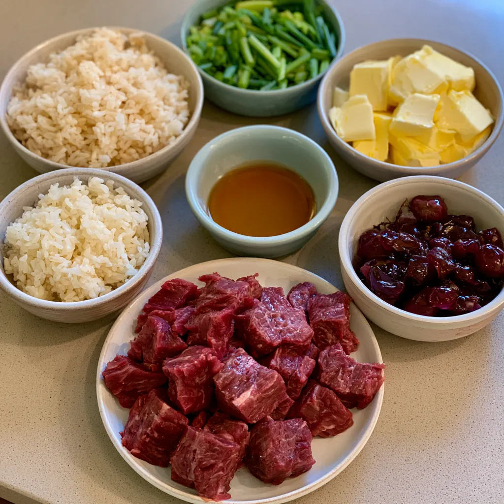 Honey Garlic Butter Steak and Rice Skillet