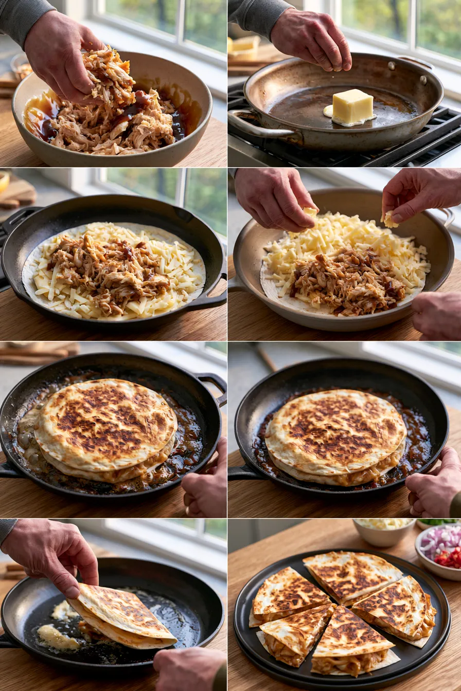 Hot Honey BBQ Chicken Quesadillas