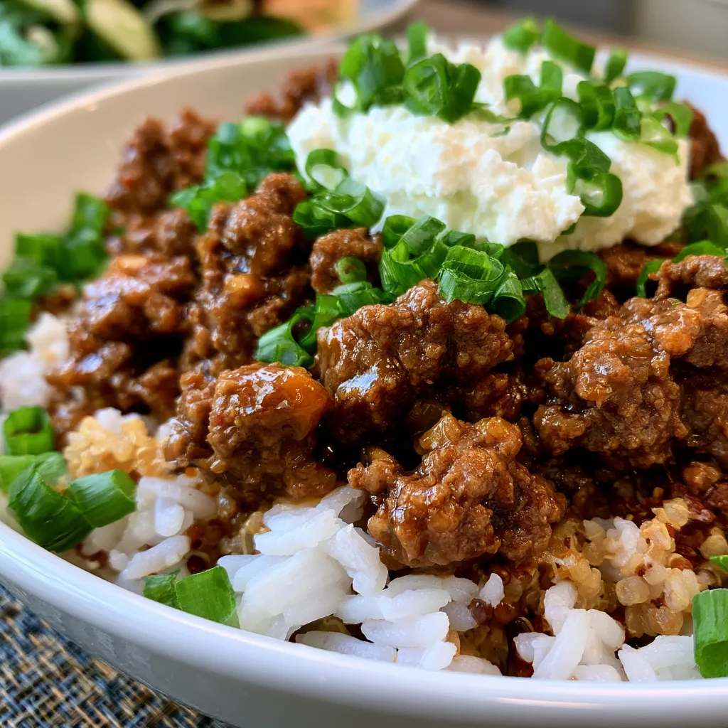 Hot Honey Beef Bowls
