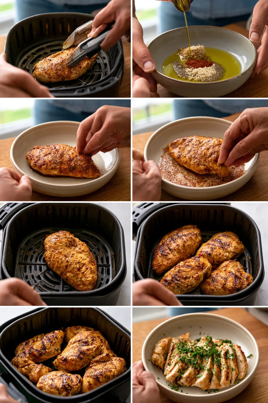 Juicy Air Fryer Grilled Chicken Breast