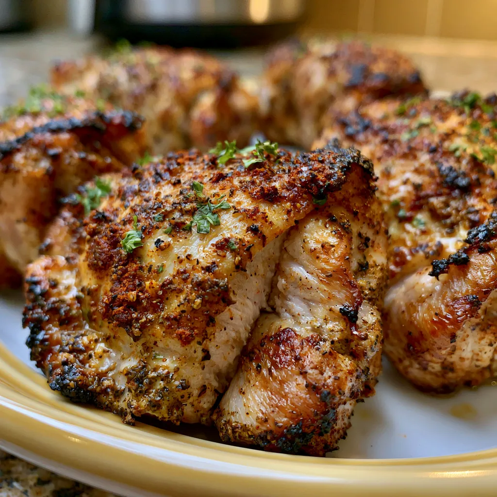 Juicy Crispy Air Fryer Chicken Thighs