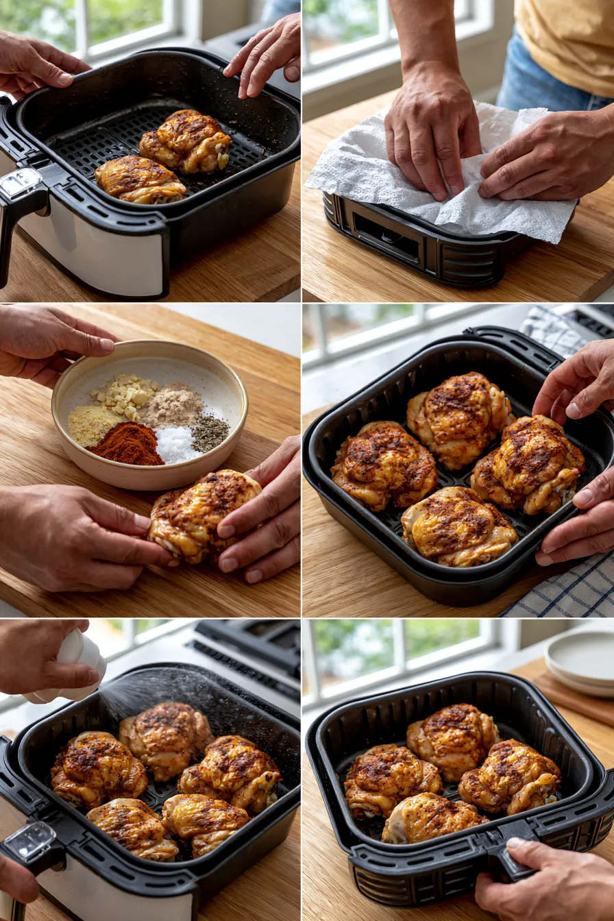 Juicy Crispy Air Fryer Chicken Thighs