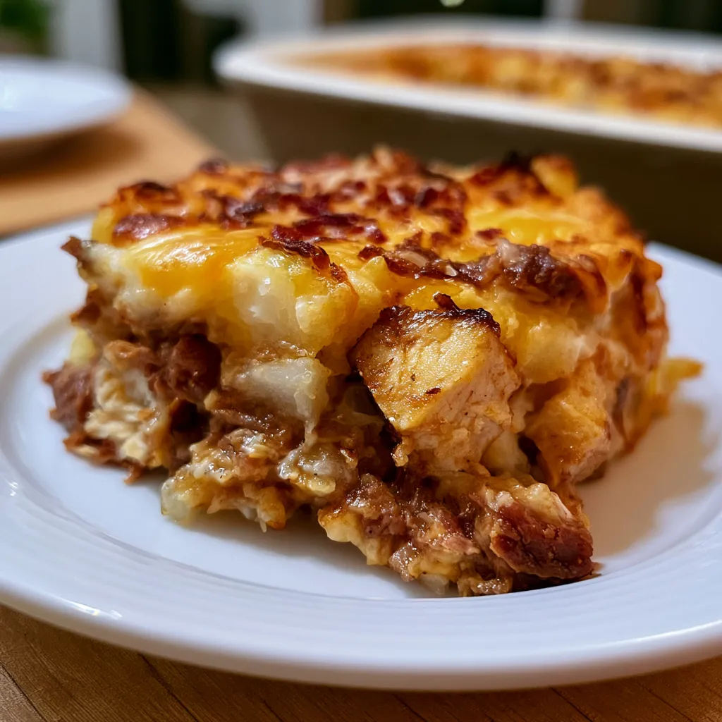 Loaded chicken and potato casserole