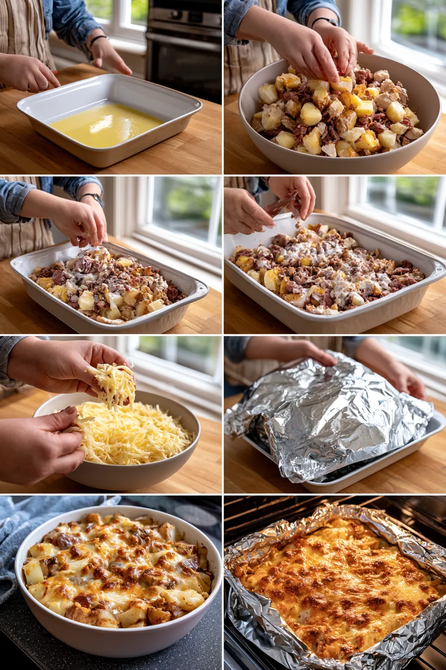 Loaded chicken and potato casserole