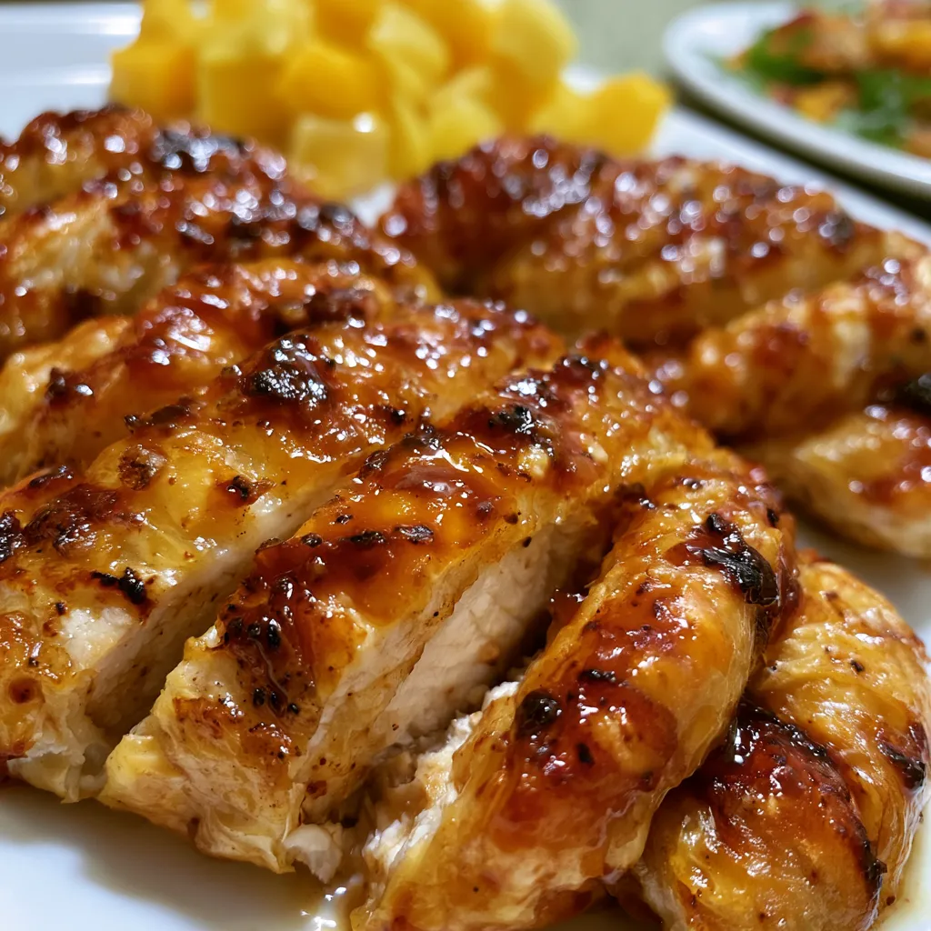 Sweet & Savory Asian Mango Glazed Chicken Twists