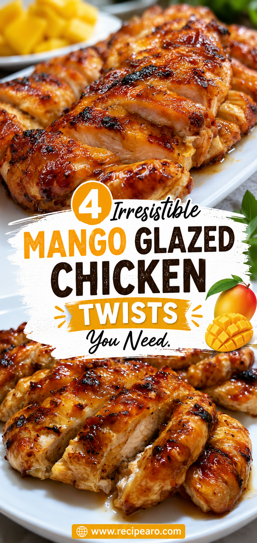 Sweet & Savory Asian Mango Glazed Chicken Twists