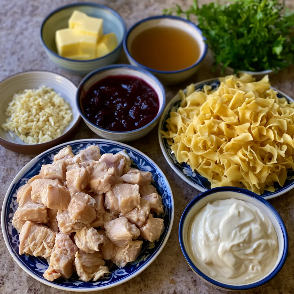 One-Pan Creamy Garlic Butter Chicken with Egg Noodles