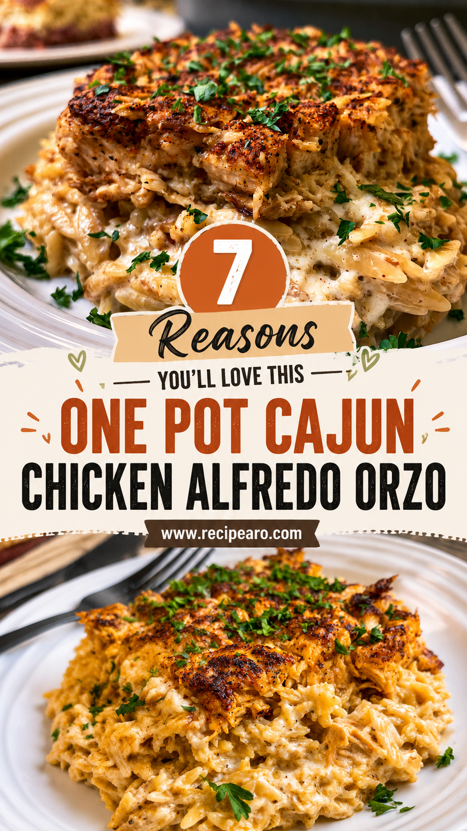 One Pot Cajun Chicken Alfredo Orzo
