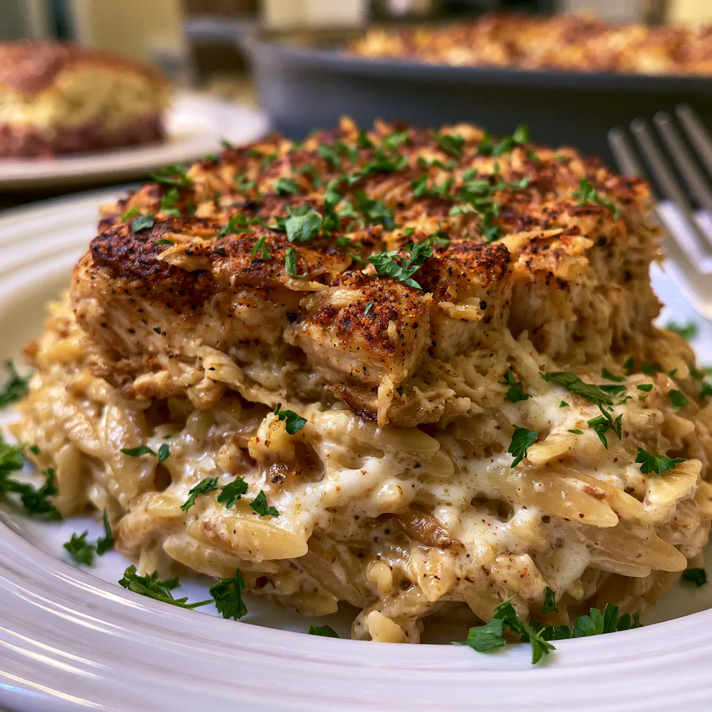 One Pot Cajun Chicken Alfredo Orzo