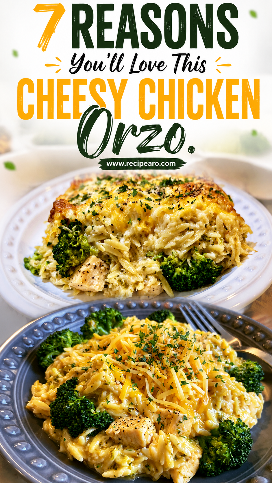 One-Pot Cheesy Chicken and Broccoli Orzo