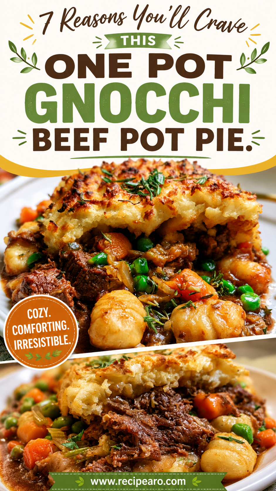 One Pot Gnocchi Beef Pot Pie