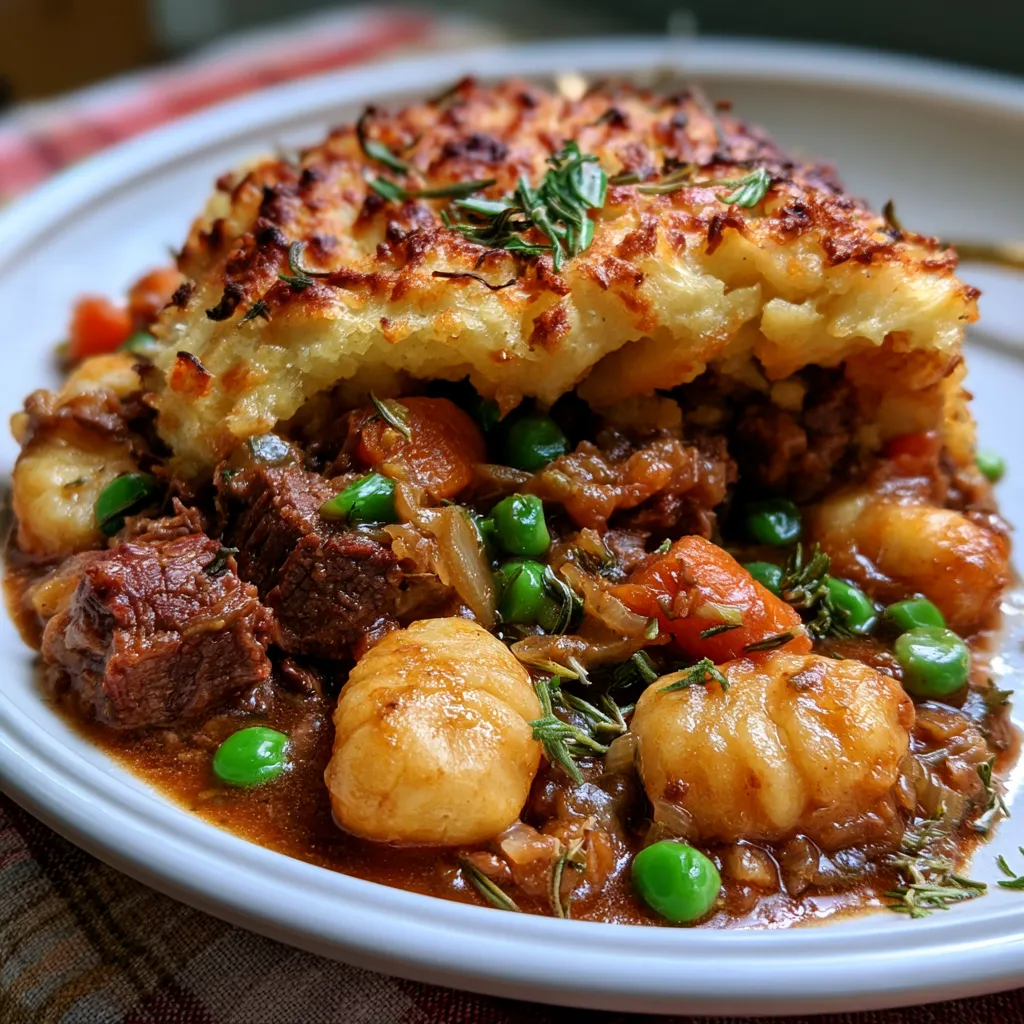 One Pot Gnocchi Beef Pot Pie