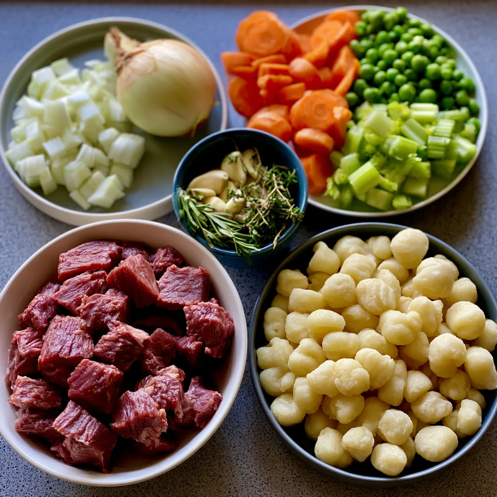 One Pot Gnocchi Beef Pot Pie