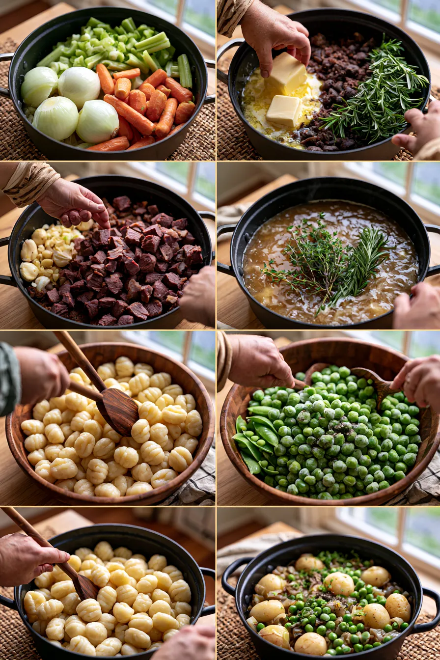 One Pot Gnocchi Beef Pot Pie
