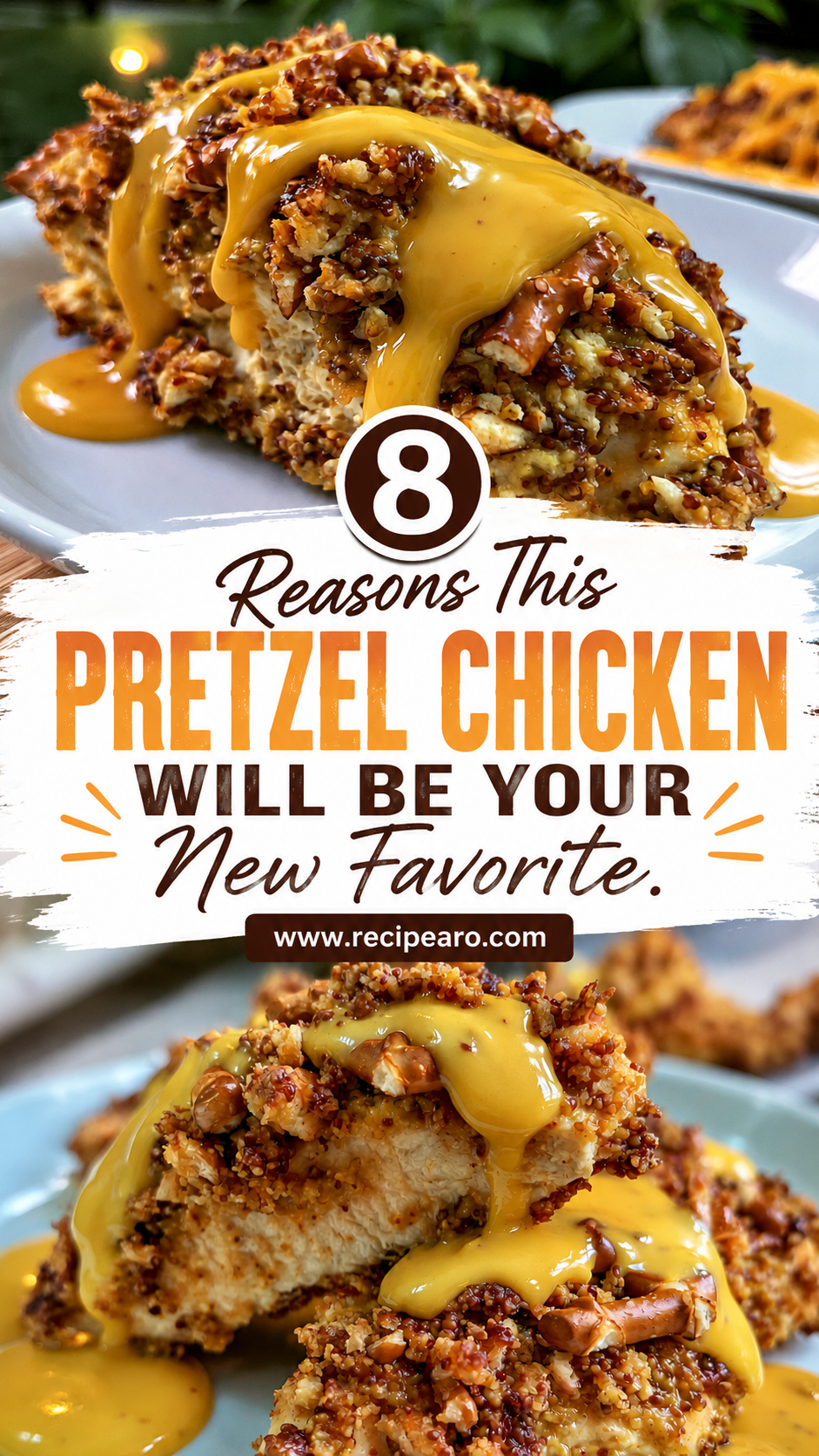 Pretzel Chicken with Mustard-Cheddar Sauce